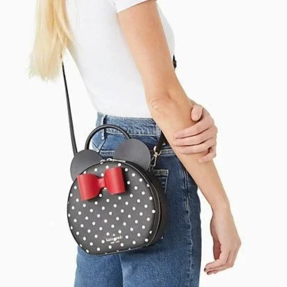 NEW Kate Spade X Disney Minnie Mouse Small Crossbody Bag Refined Grain Leather - Picture 3 of 9